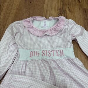 Pink Gingham 'Big Sister' outfit